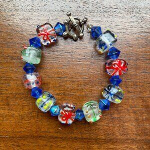 Art Glass Bracelet with Blown Glass Beads